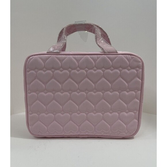 Betsy Johnson Pink Toiletry Makeup Travel Bag Coquette Puffy Heart Ballerina Y2K - Picture 2 of 8